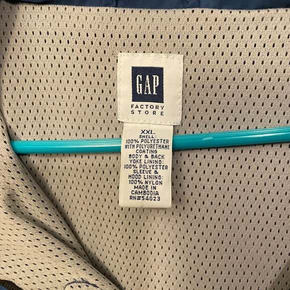 Ladies Blue Fall/Spring Zip Front Rain Jacket GAP 2XL - Picture 2 of 4